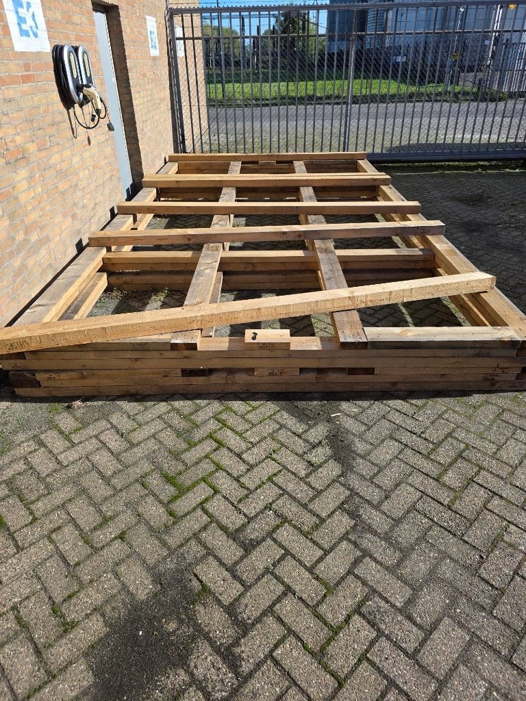 2 vlonders met vuren balken - ideaal voor overkapping, Ophalen, Gebruikt, Balk, Vuren