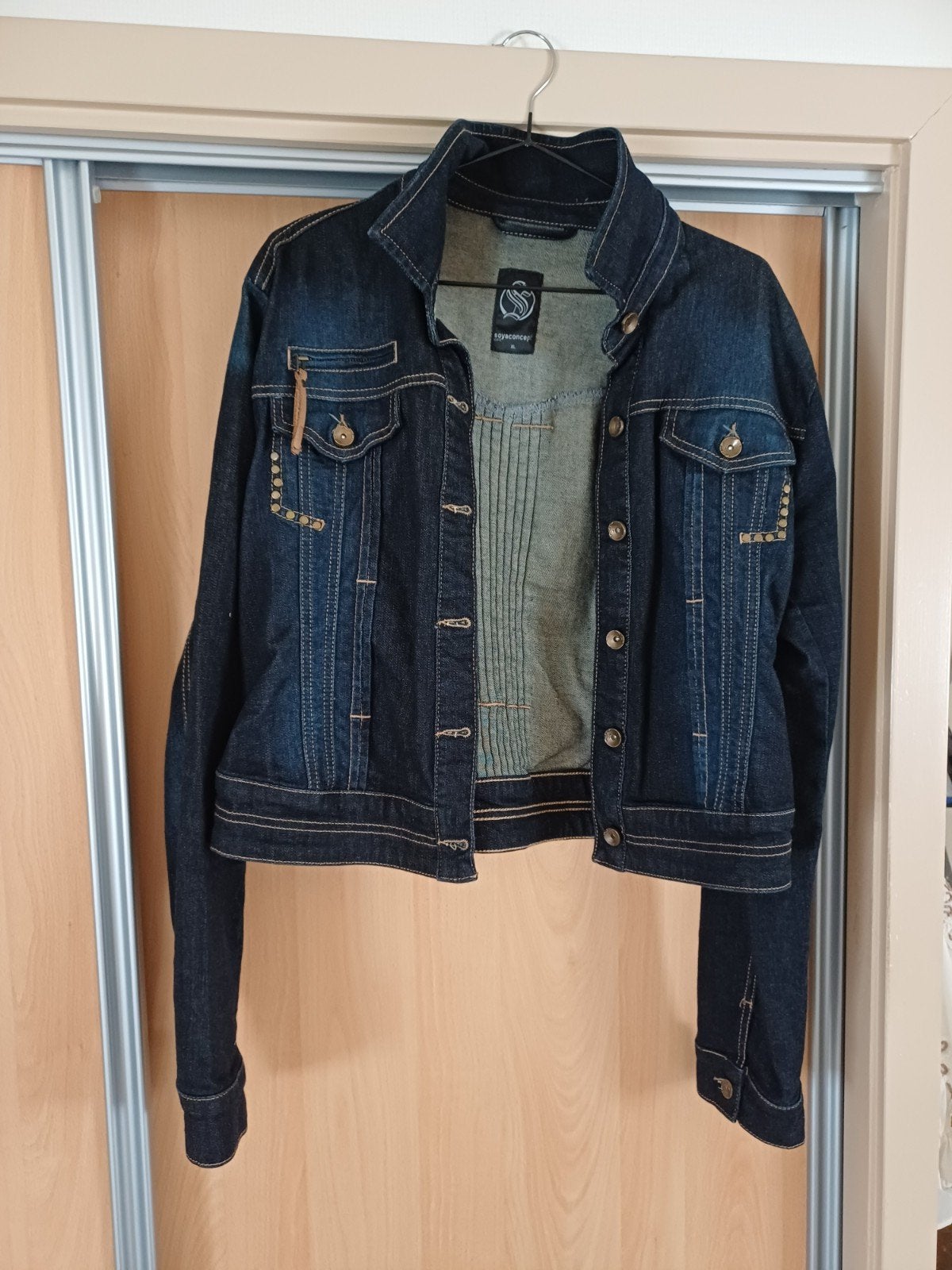 Dames spijkerjasje mt xl, Ophalen, Zo goed als nieuw, Maat 46/48 (XL) of groter, Blauw