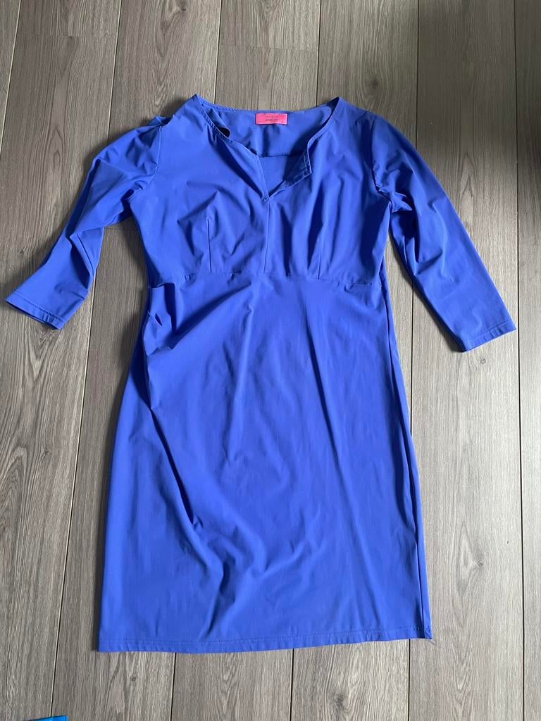 Studio Anneloes kobalt blauw jurkje dress travelstof mt XL, Blauw, Maat 46/48 (XL) of groter, Ophalen of Verzenden, Zo goed als nieuw