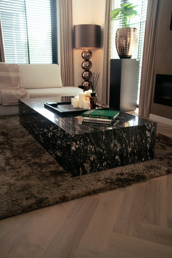 Salontafel Cube Graniet Cosmos Black 200 x 90 cm, Ophalen, Overige materialen, 50 tot 100 cm, Info@abitare-interiors.com