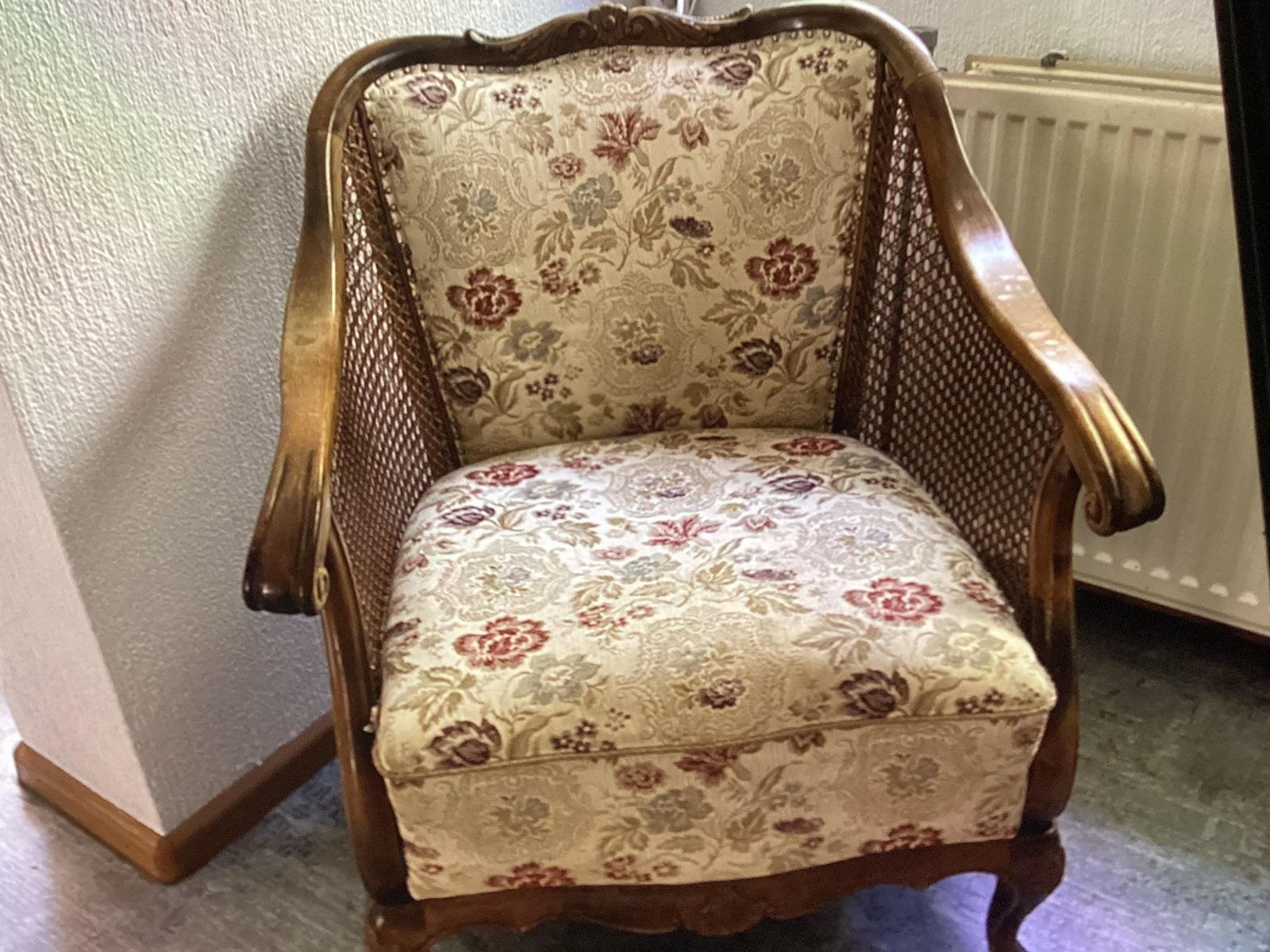 Vintage bankstelletje met twee stoelen, Ophalen