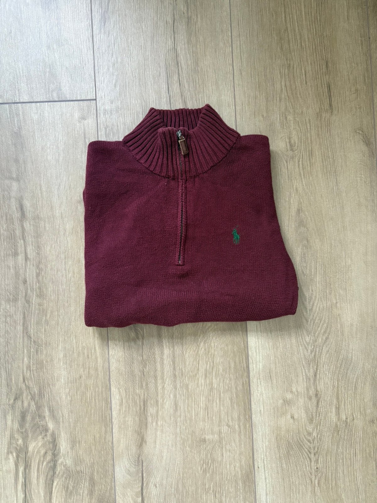 Ralph Lauren Bordeaux Quarter-Zip Trui Maat S, Ophalen of Verzenden, Zo goed als nieuw, Rood