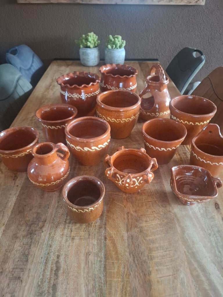 14 Workumer aardewerken potten - Diverse maten en vormen, Antiek en Kunst, Antiek | Keramiek en Aardewerk, Ophalen of Verzenden