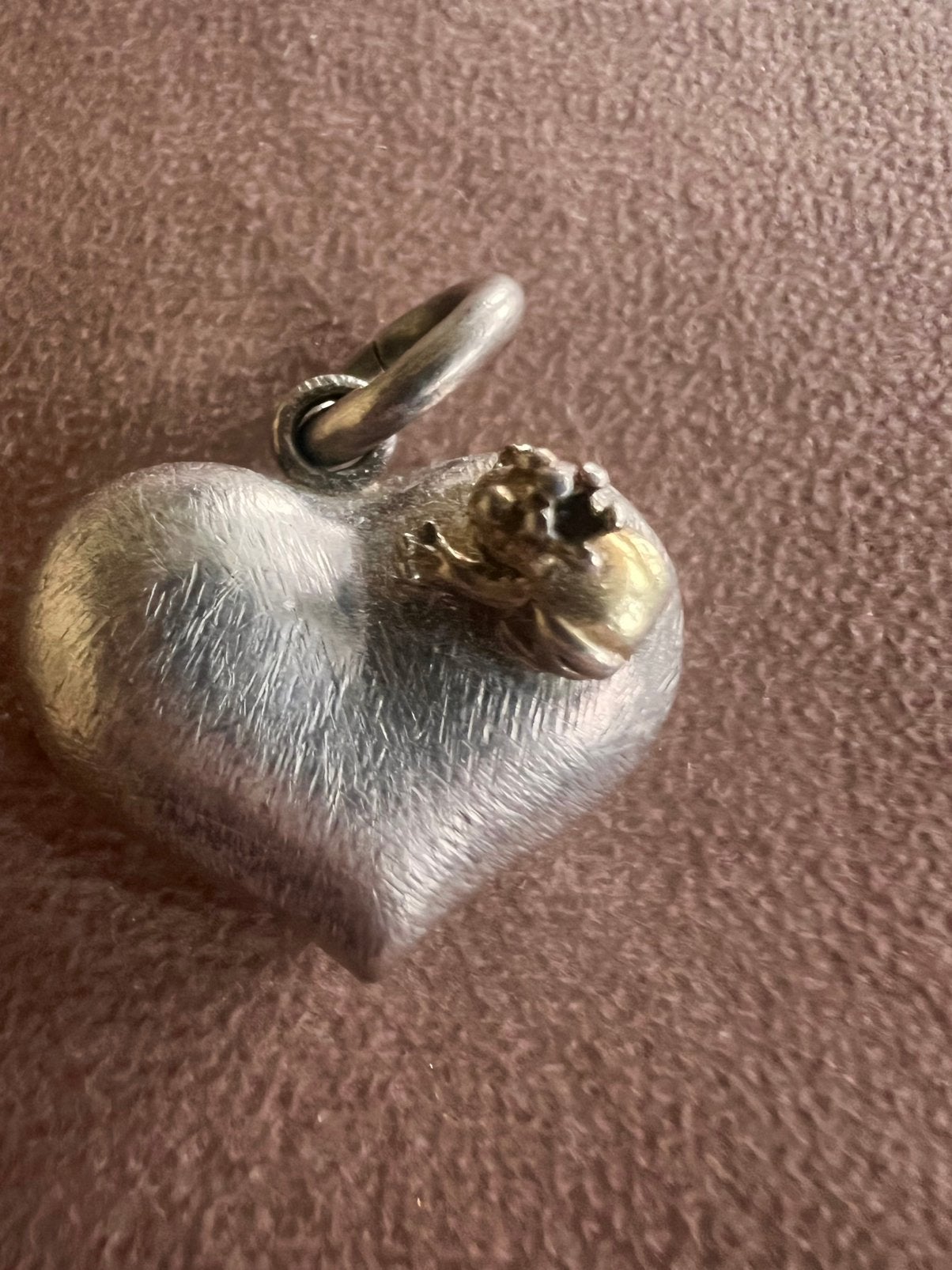 Massief zilveren hart met kikker, Ophalen of Verzenden, Gebruikt, Zilver