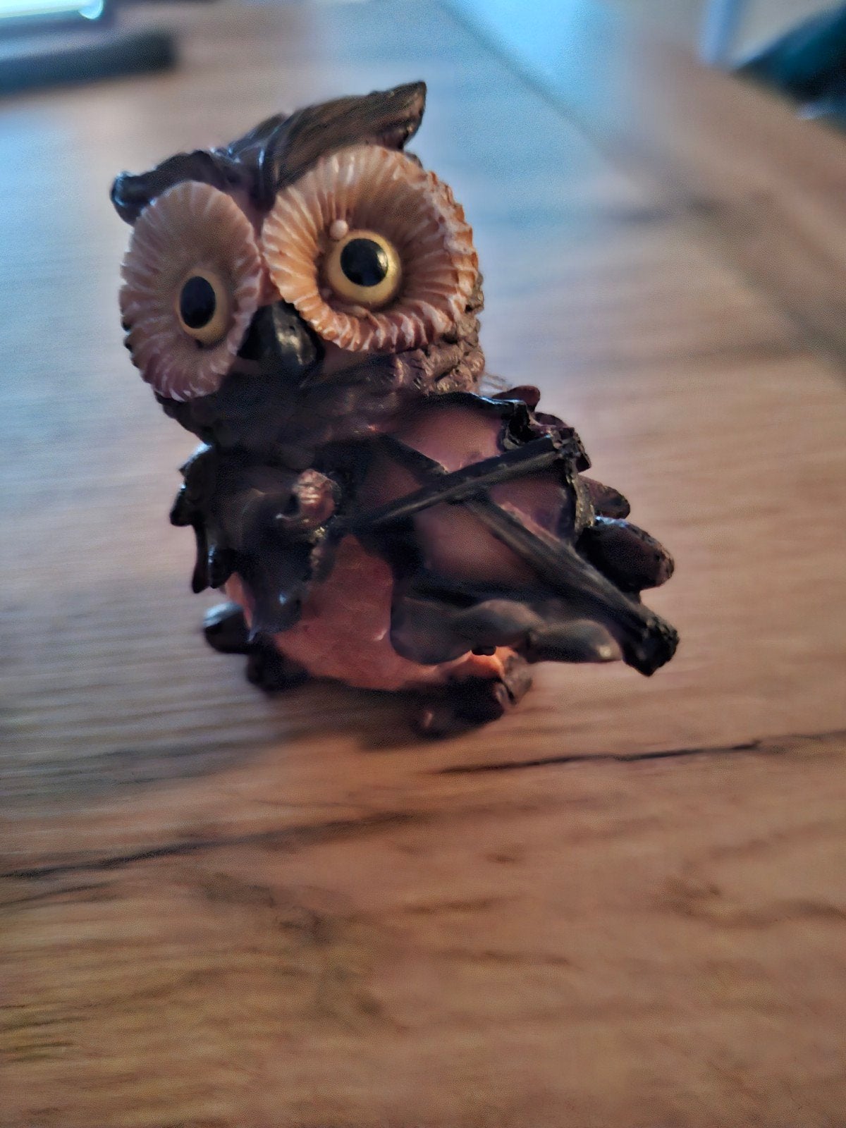 Uil beeldje met viool - 8 cm hoog, Ophalen of Verzenden