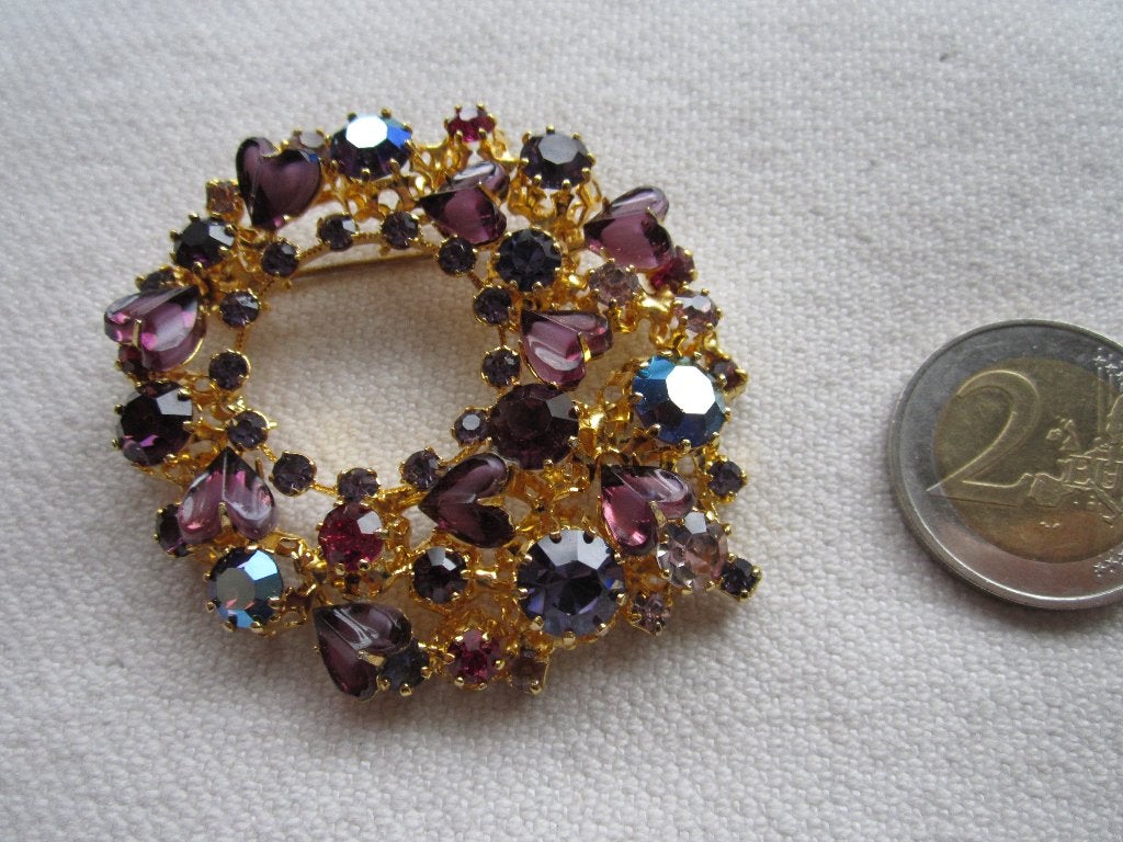 14.  Schitterende oude broche,  AUSTRIA, Ophalen, Overige materialen, Broche