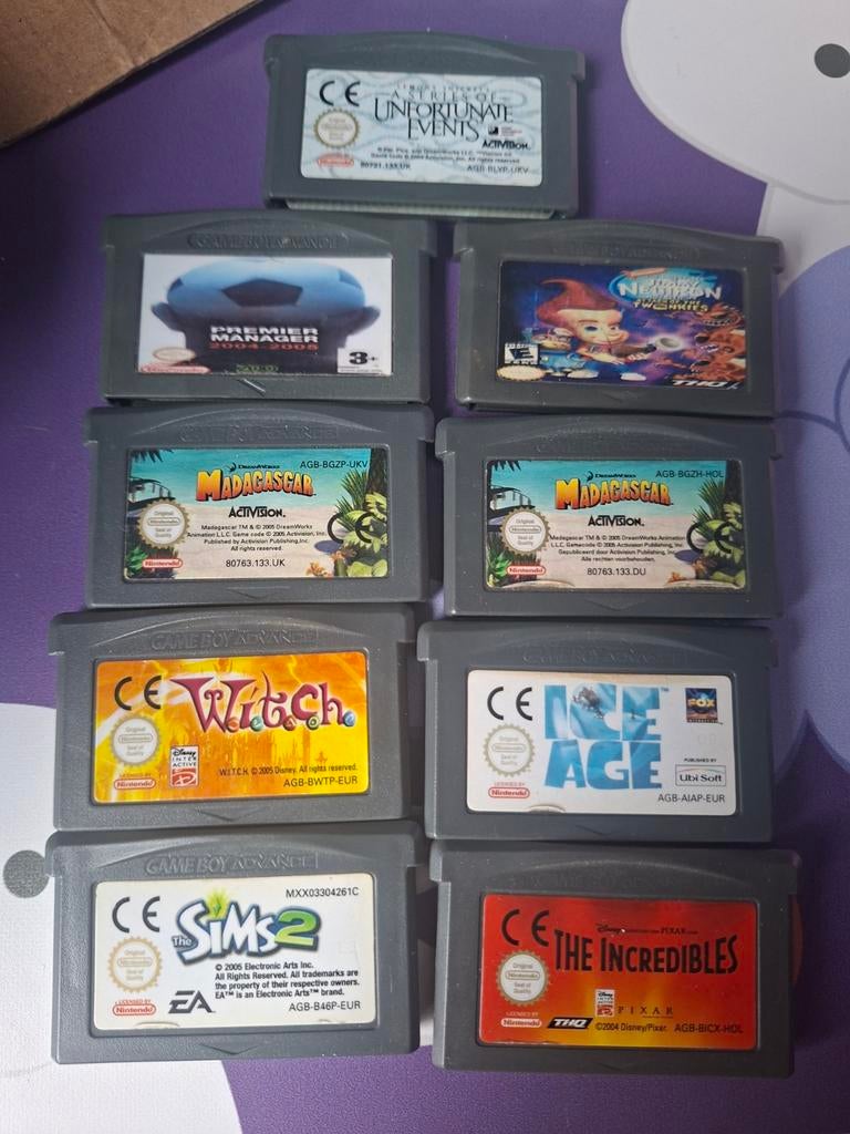 Gameboy Advance cartridges - 9 stuks (1 defect), Spelcomputers en Games, Games | Nintendo Game Boy, Ophalen of Verzenden