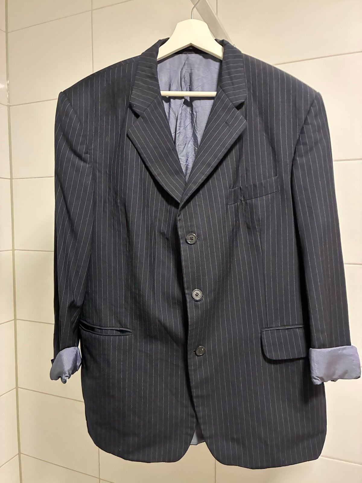 Dick Holthaus Blazer - Donkerblauw met krijtstreep, Kleding | Heren, Kostuums en Colberts, Ophalen of Verzenden, Gedragen, Overige maten