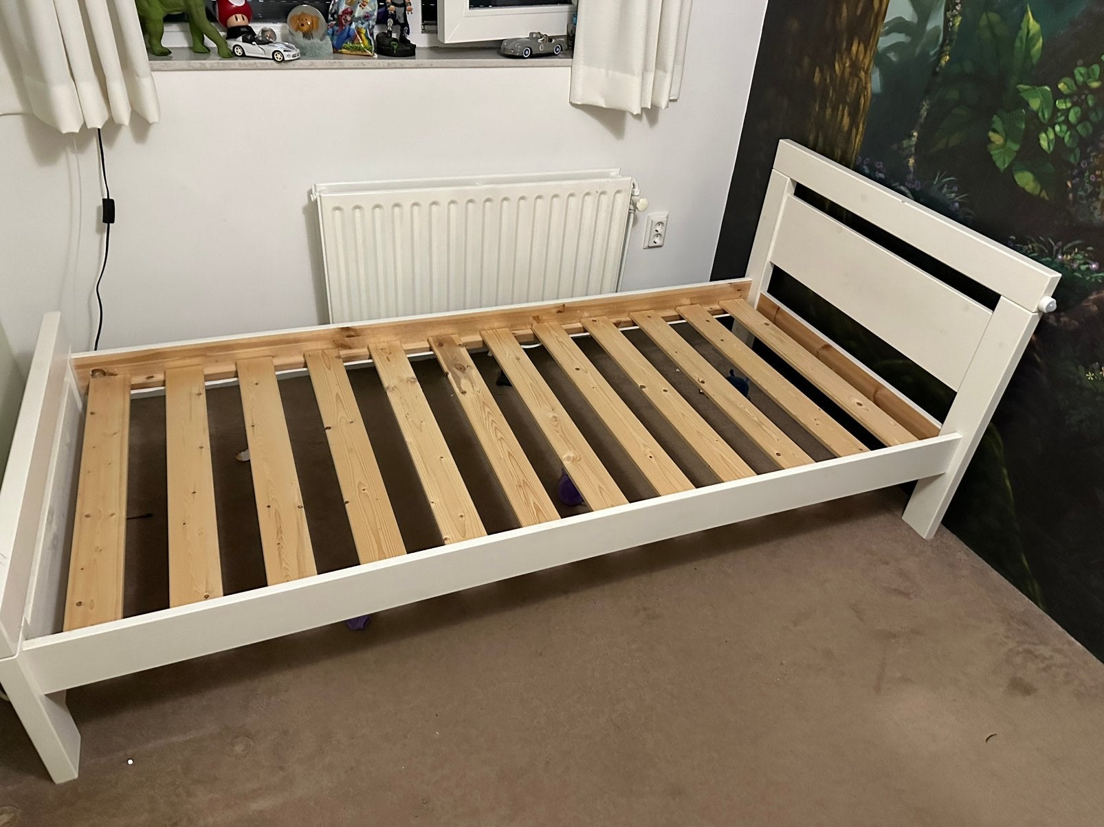 Eenpersoonbed te koop met lattenbodem., Ophalen, 85 tot 100 cm, Gebruikt, Lattenbodem