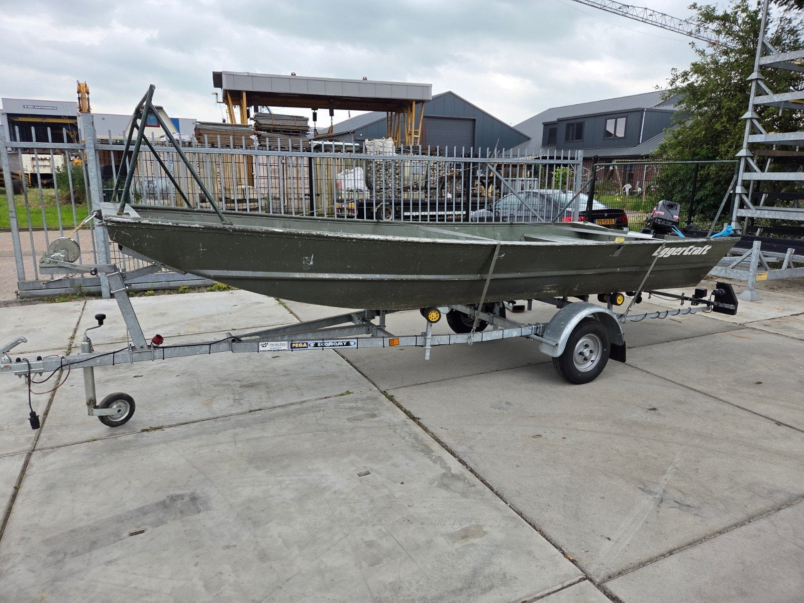 Egger craft , pega trailer , 6pk motor, Ophalen of Verzenden, Trailer