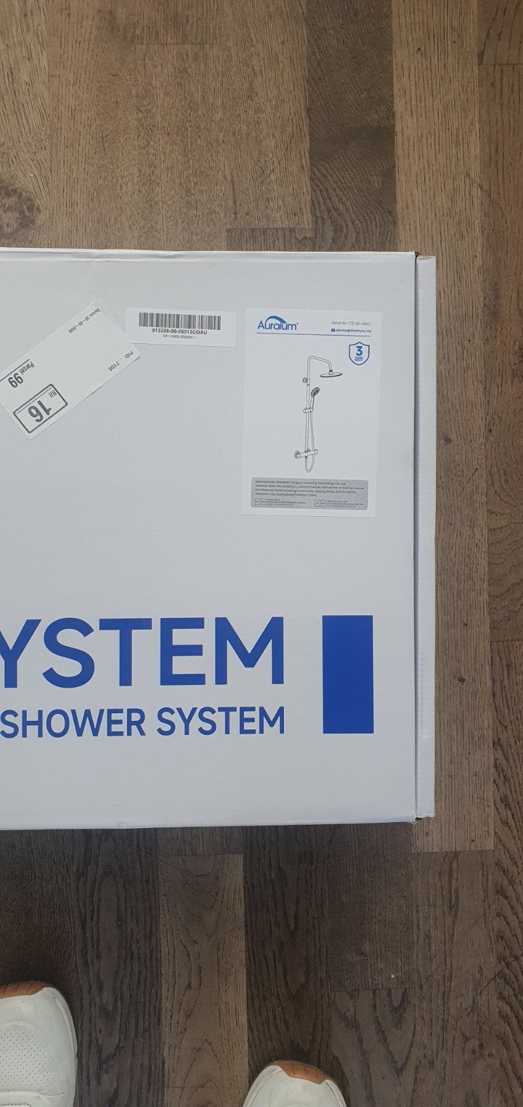 Auralum Douchesysteem Chroom met regendouche - Nieuw in doos, Ophalen of Verzenden, Nieuw, Met douche