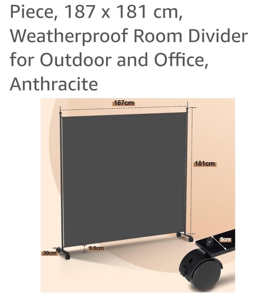Nieuw waterproof grijs kamerscherm, windscherm, zonnescherm, Huis en Inrichting, Ophalen of Verzenden, Nieuw