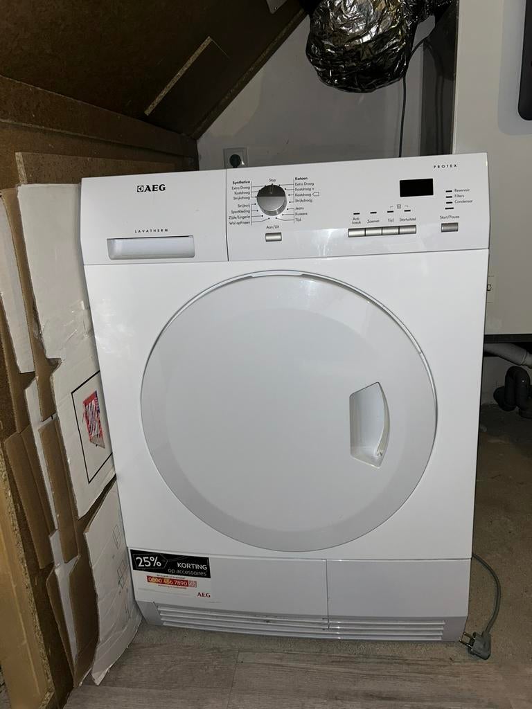 AEG wasdroger, Ophalen, Zo goed als nieuw, Luchtafvoer, Minder dan 85 cm