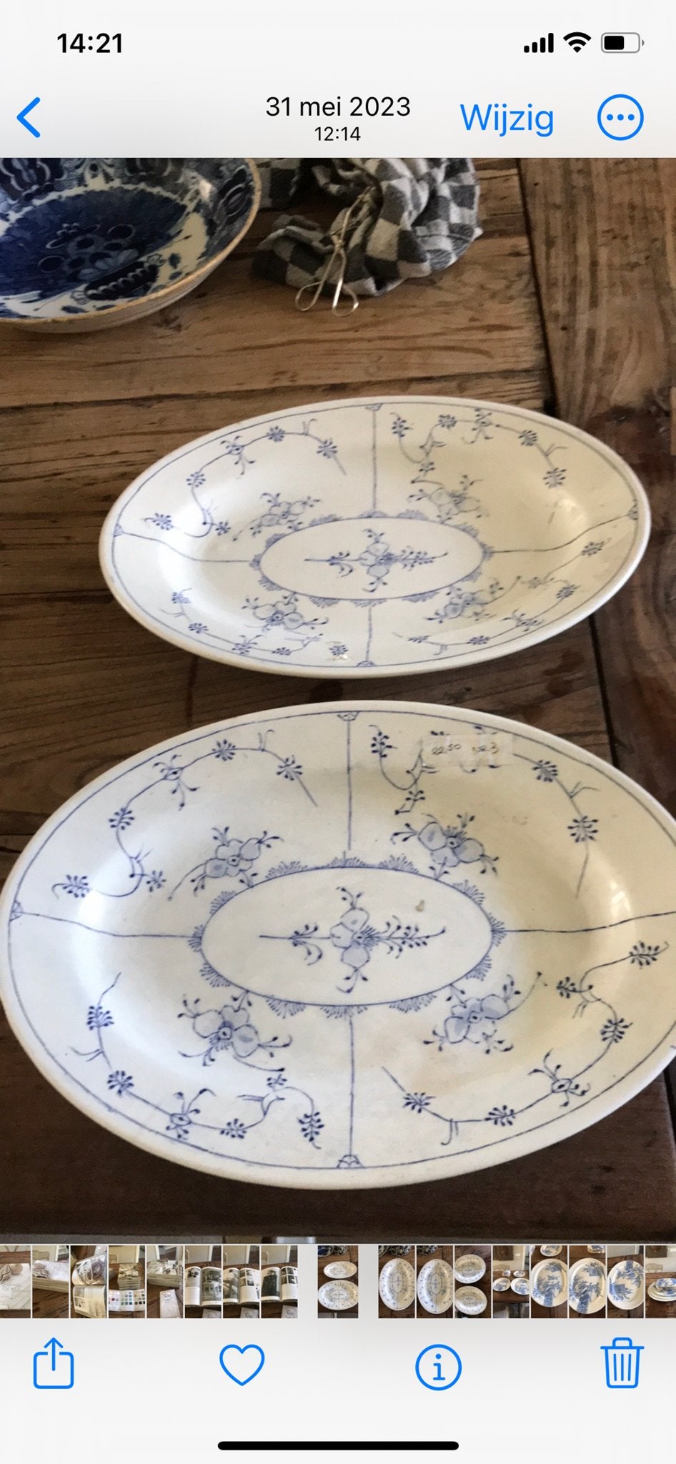Antieke Delfts Blauwe Ovale Schalen - Set van 2, Antiek en Kunst, Ophalen of Verzenden