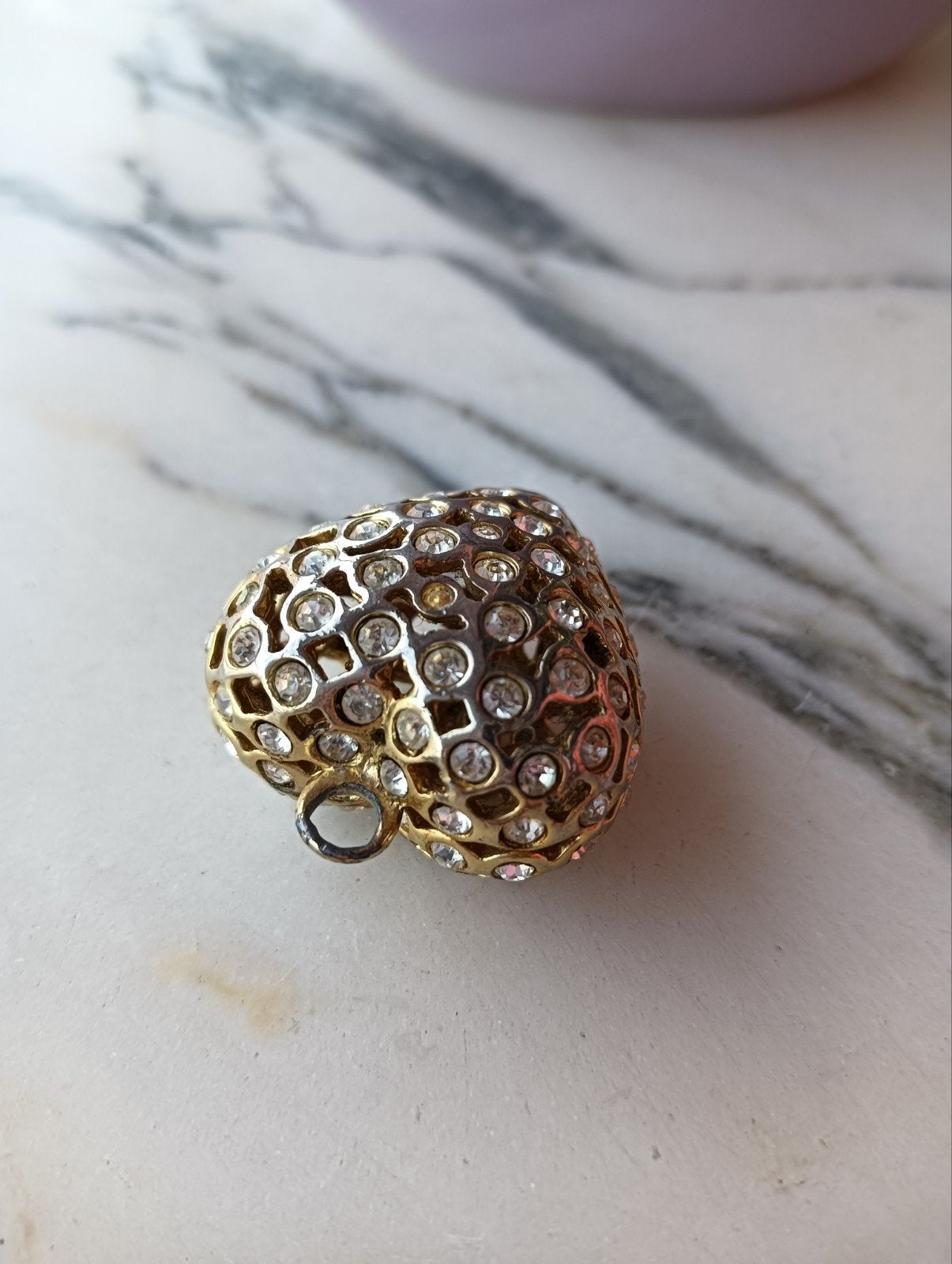 hart hanger goud kleurig vintage, Ophalen, Zo goed als nieuw, Overige materialen, Pandora