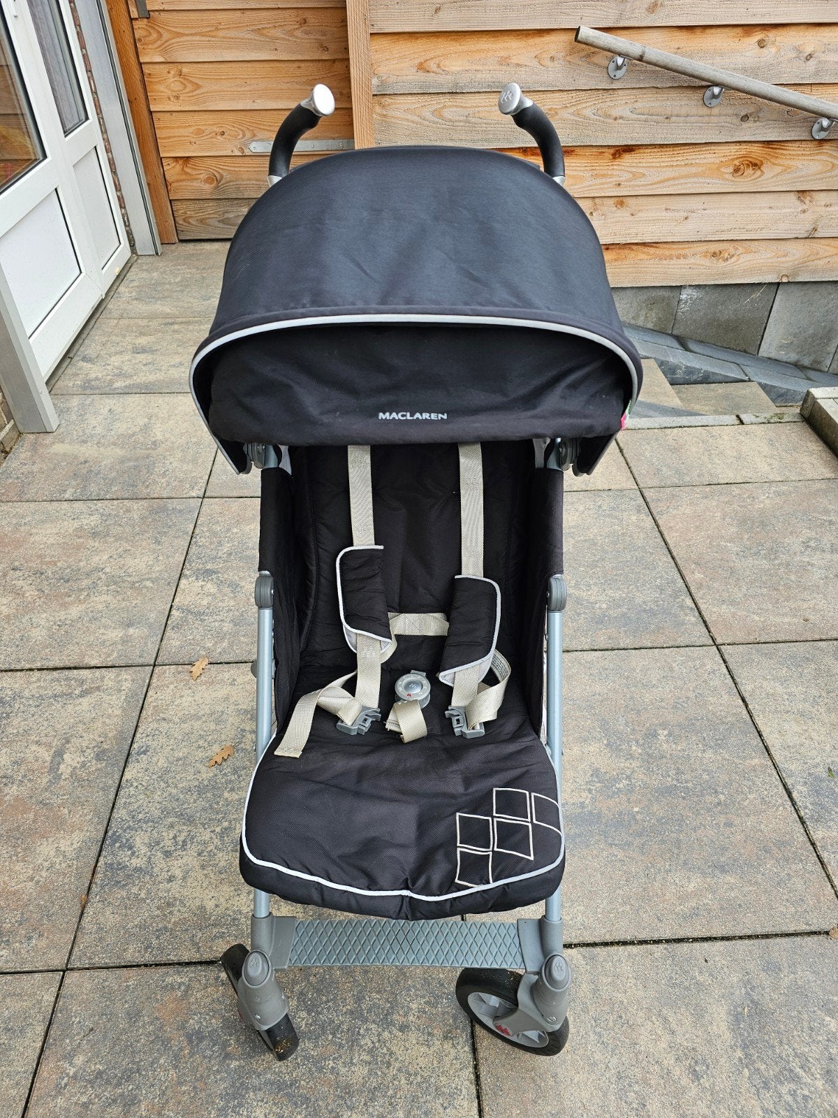 Maclaren buggy Techno XT Black/Silver met regenhoes., Ophalen, Gebruikt, Maclaren, Regenhoes