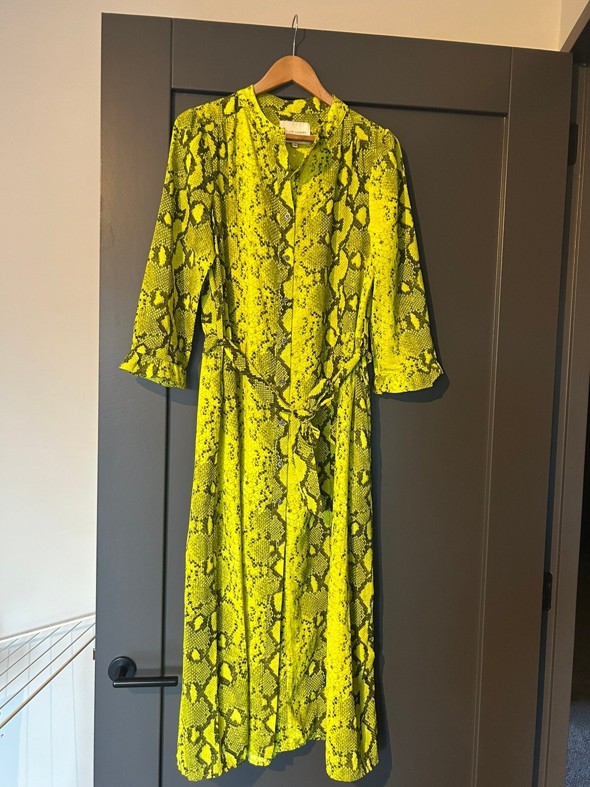 Prachtige lange gele print jurk maat M Lollys Laundry, Maat 38/40 (M), Verzenden, Geel, Zo goed als nieuw
