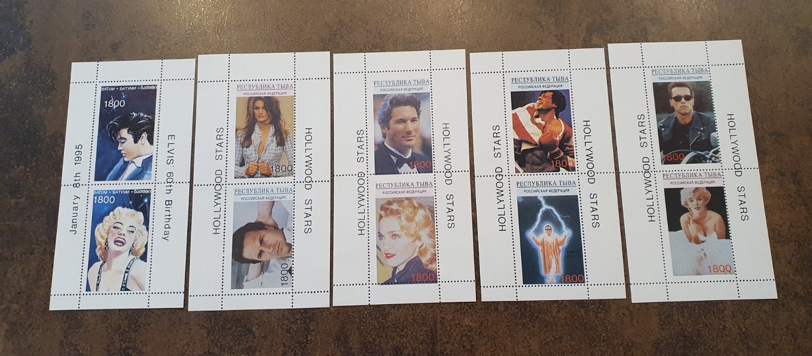 Hollywood Stars Postzegels - Set van 6 vellen, Ophalen of Verzenden, Onbeschreven, Rest van de wereld