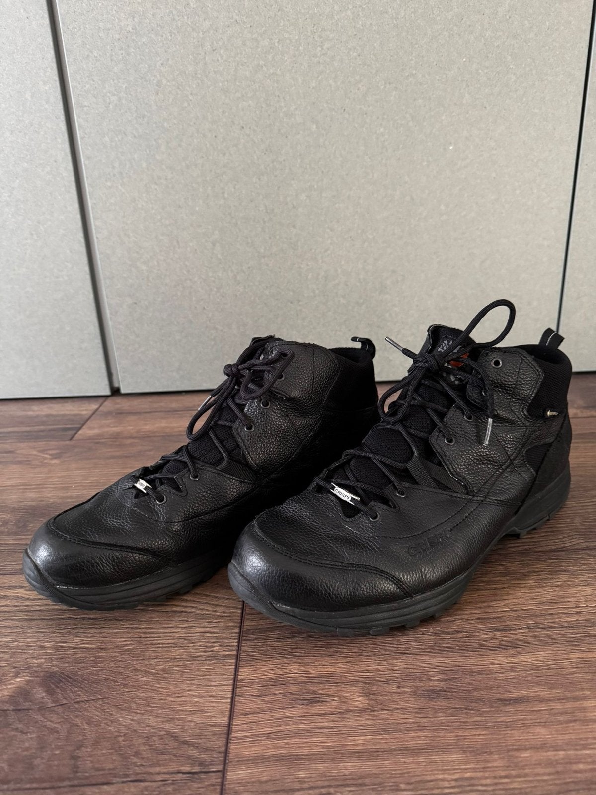 Crispi Zwarte Leren (wandel)schoenen - Maat 46, Zwart, Ophalen of Verzenden, Gedragen, Wandelschoenen of Bergschoenen