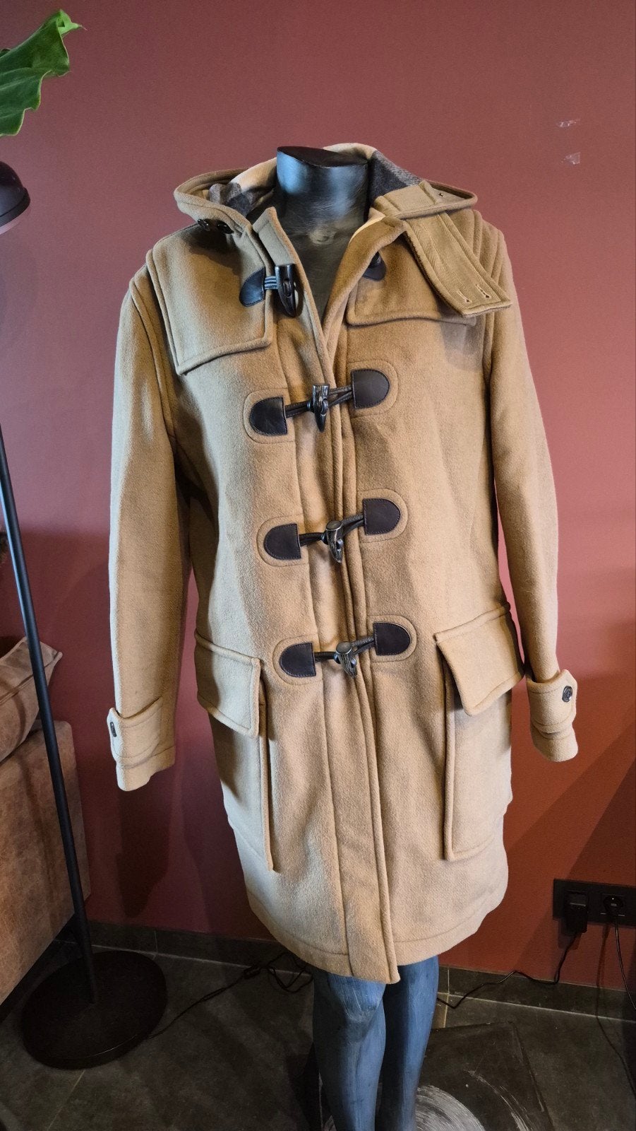 Burberry Brit Duffle Coat Camel Maat S, Beige, Ophalen of Verzenden, Zo goed als nieuw, Burberry Brit