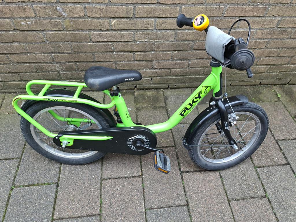 Puky kinderfiets 16 inch - Groen, Terugtraprem, Gebruikt, Puky, Ophalen of Verzenden