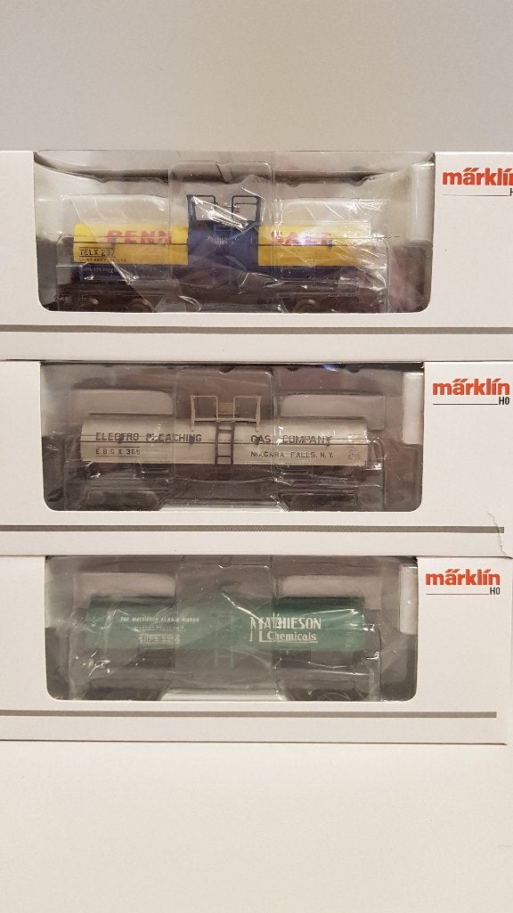 3-set Märklin 45580 Goederenwagenset, 3x Tank Cars, Wisselstroom, Treinset, Nieuw, Ophalen of Verzenden