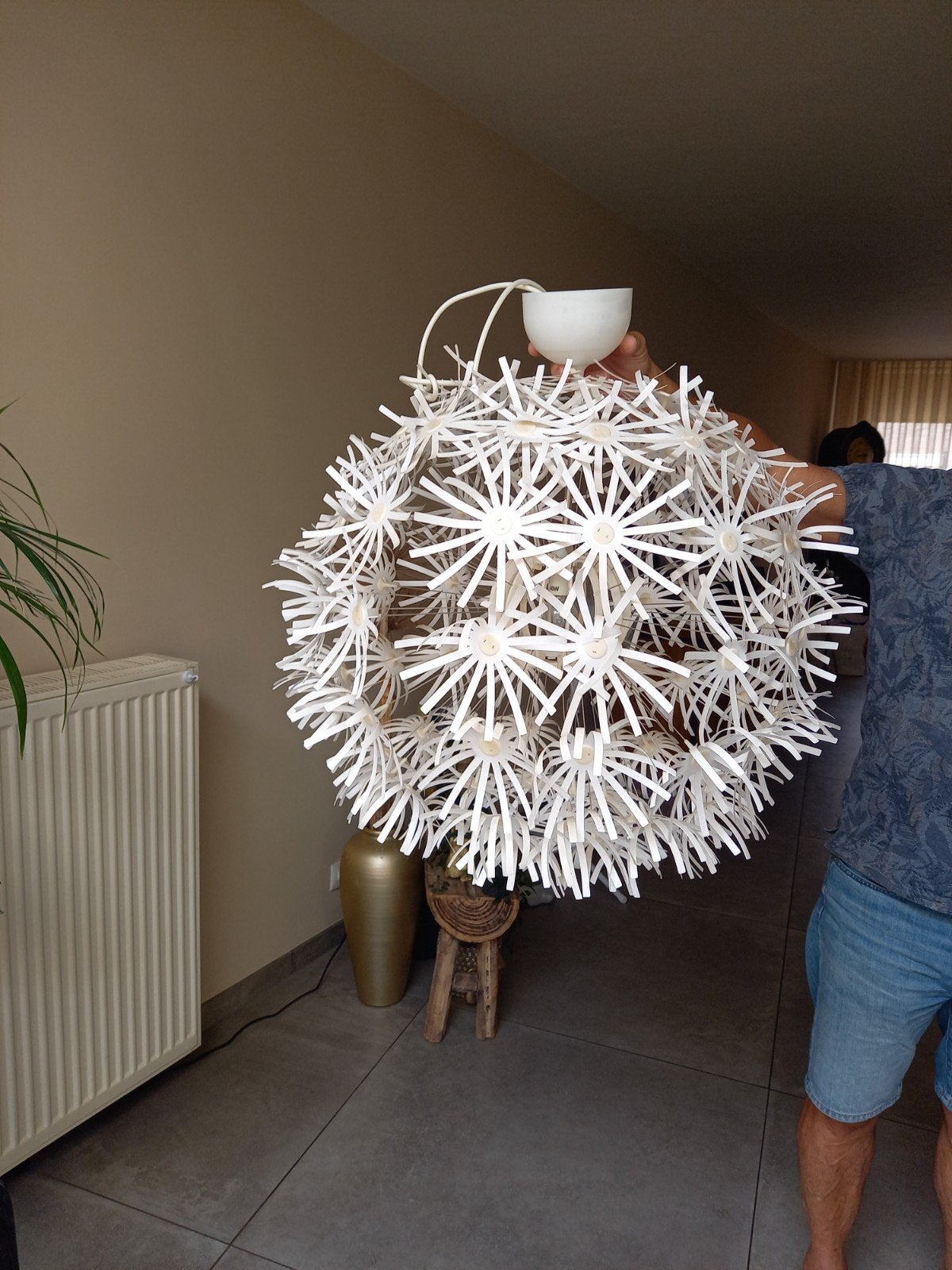 hanglamp bloem, Ophalen