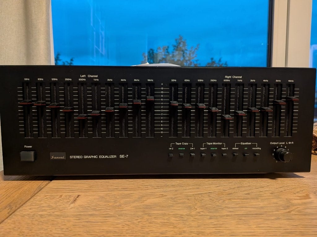 Sansui SE-7 graphic Equalizer, Gebruikt, 60 tot 120 watt, Stereo, Ophalen