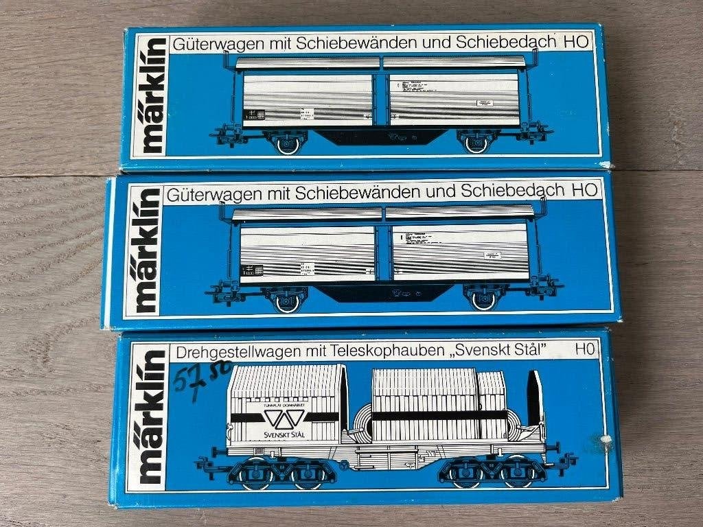 Marklin ho 4729, 4730, 4688 wagons nieuwstaat, Wisselstroom, Verzenden, Märklin, Nieuw