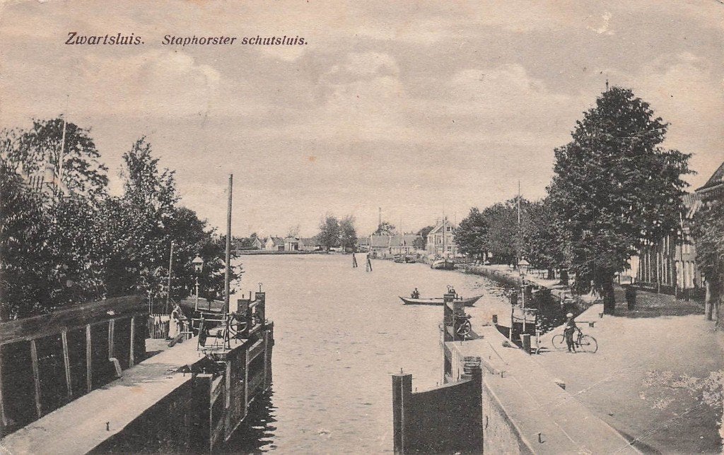 AM261 Zwartsluis Staphorster schutsluis sluis ca. 1920, Verzenden, Voor 1920, Gelopen, Overijssel