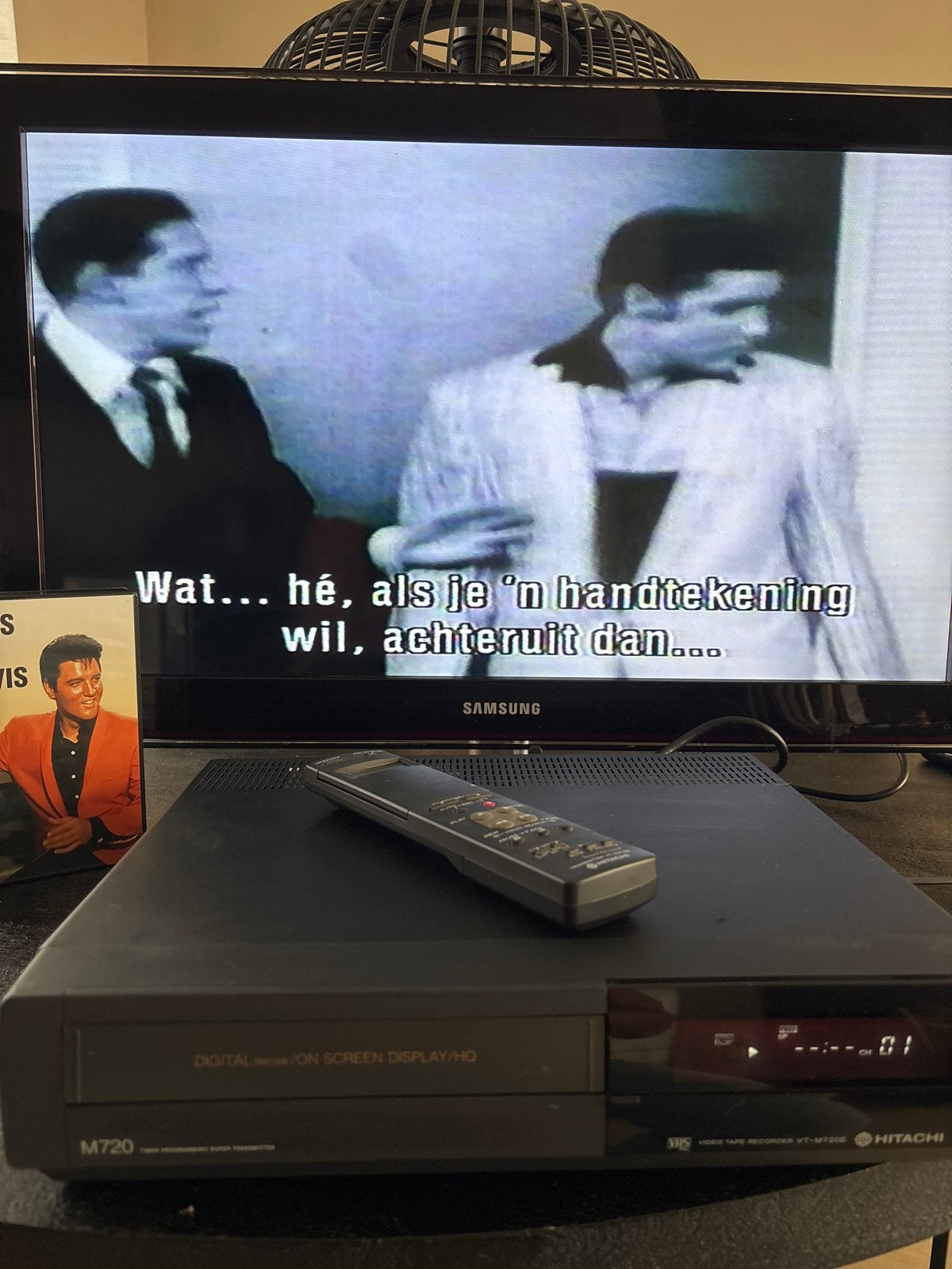 Hitachi VT-M720E VHS-Recorder met afstandsbediening en scart, Ophalen of Verzenden, Zo goed als nieuw, VHS-speler of -recorder