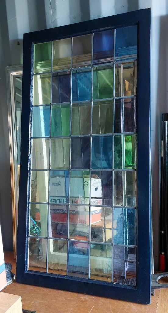 Glas-in-loodraam 150 x 77 cm, Doe-het-zelf en Verbouw, Glas en Ramen, Ophalen, Gevelraam of Ruit, Gebruikt, Minder dan 80 cm