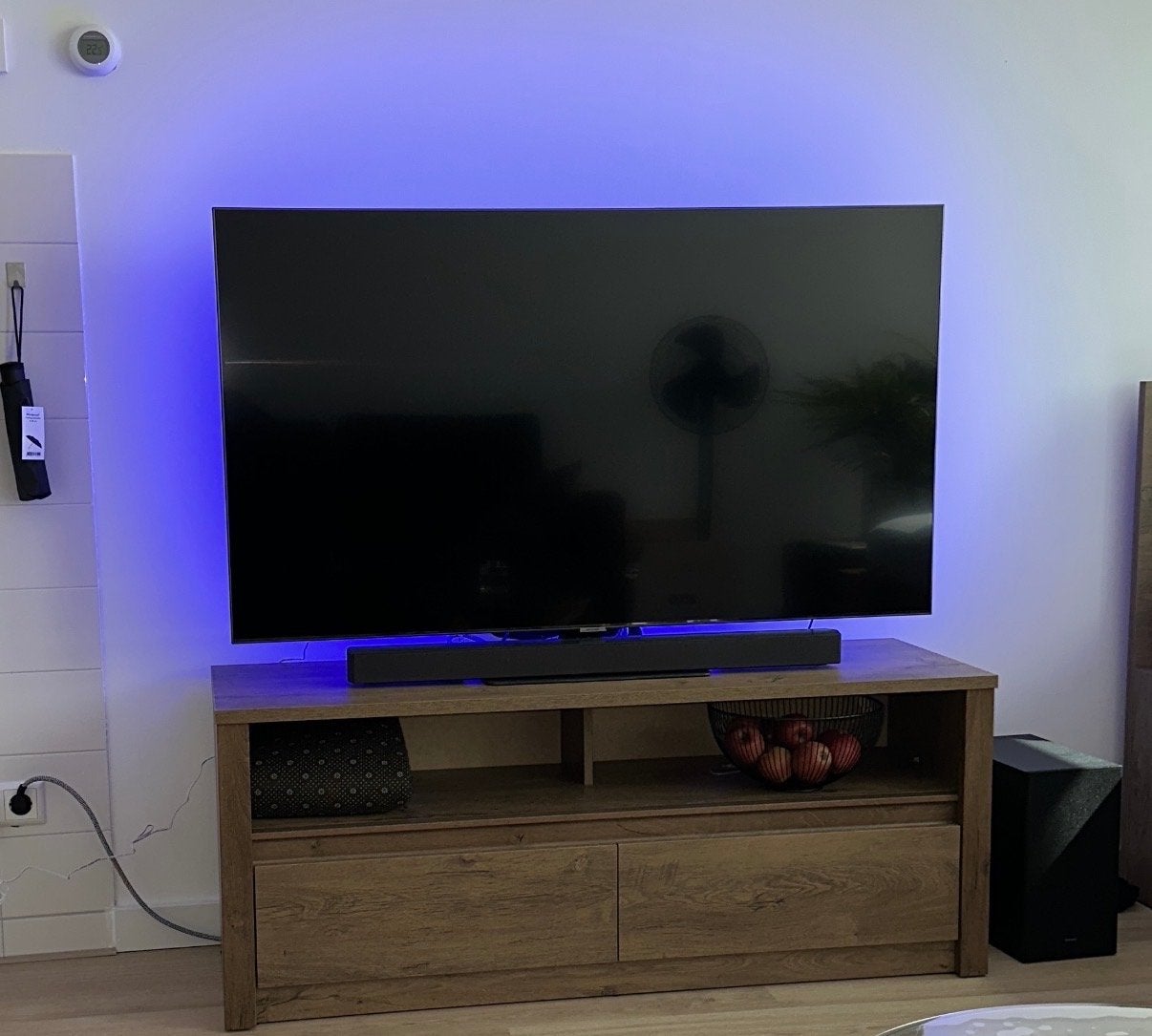 TV meubel Donkerbruin Jysk, 100 tot 150 cm, Ophalen of Verzenden, Zo goed als nieuw, Minder dan 100 cm