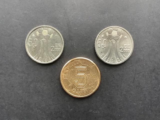Herdenkingsmunten EK voetbal 2000., Ophalen of Verzenden, Koningin Beatrix, Overige waardes, Losse munt