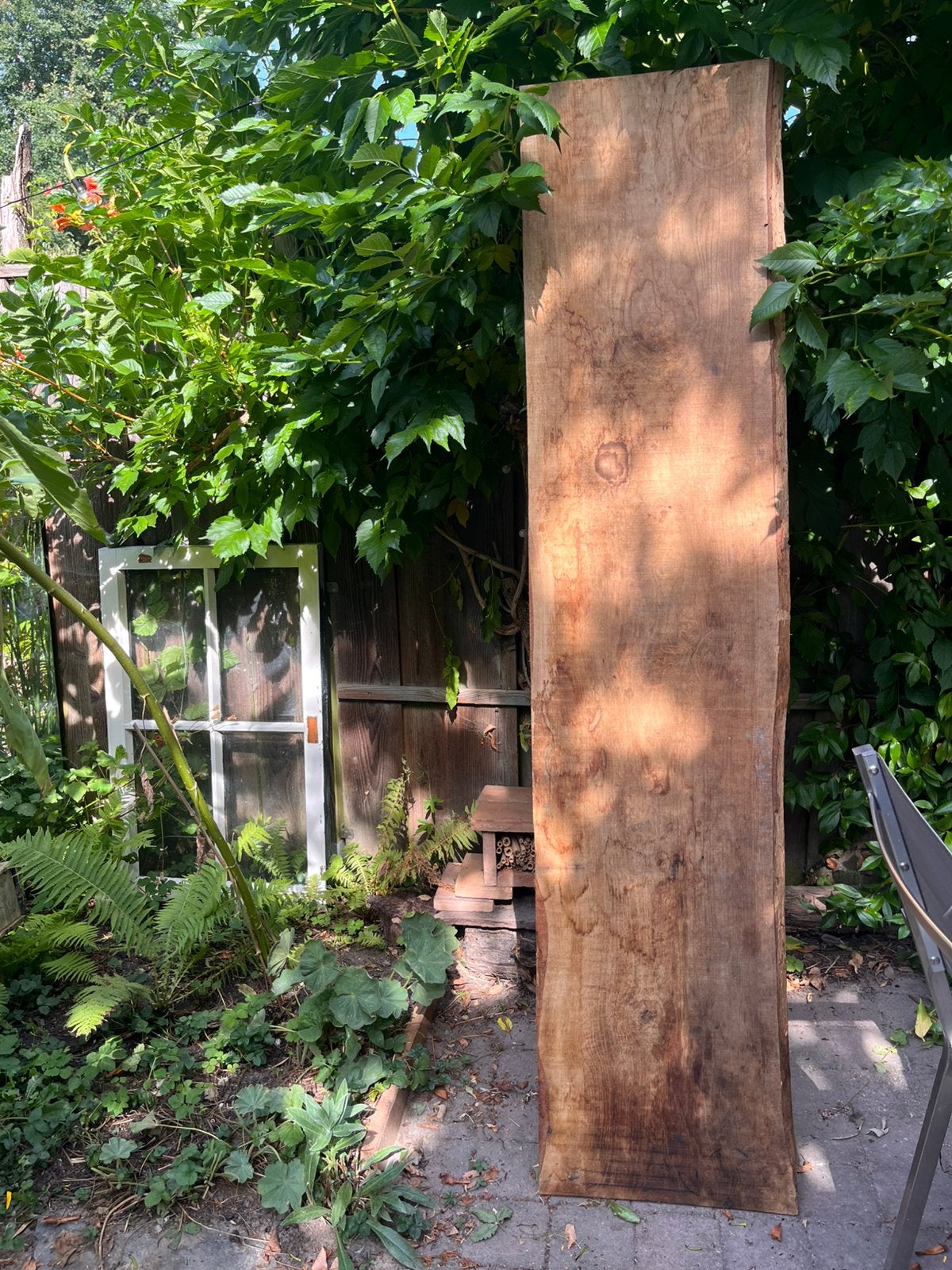 Massief eiken schaaldeel 185x41x3 cm, Ophalen, Gebruikt, Planken, Hardhout