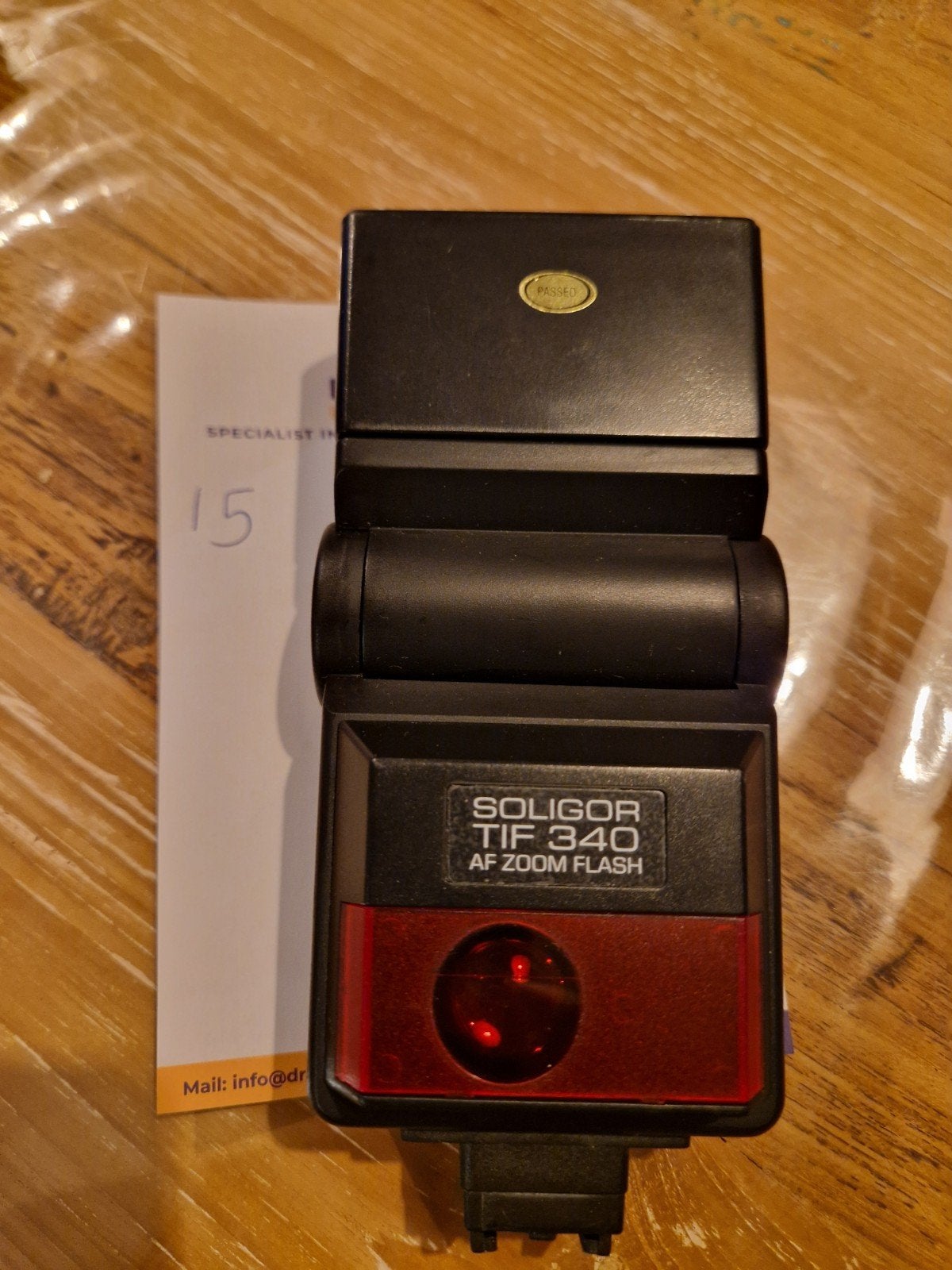 Soligor TIF 340 AF Zoom Flash - Externe flitser, Ophalen of Verzenden, Gebruikt, Externe flitser, Overige merken