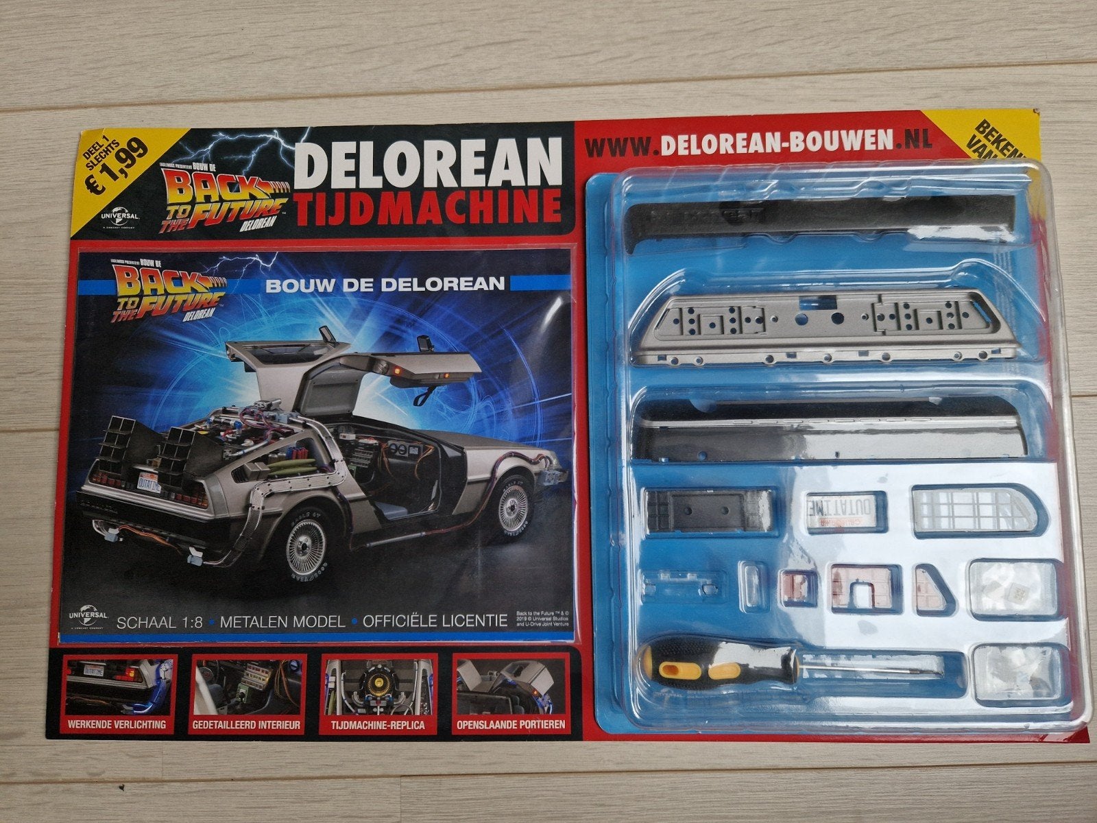 1:8 bouw de delorean van back to the future model 1 : 8, Ophalen of Verzenden