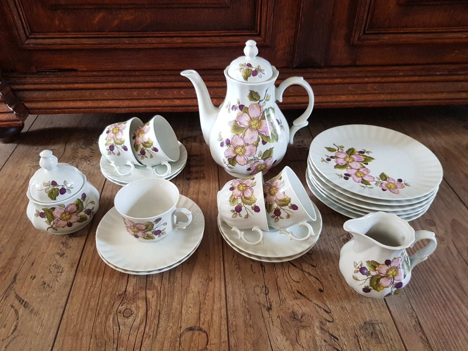 Antiek servies bavaria wunsiedel / thee servies bloemen, Ophalen of Verzenden