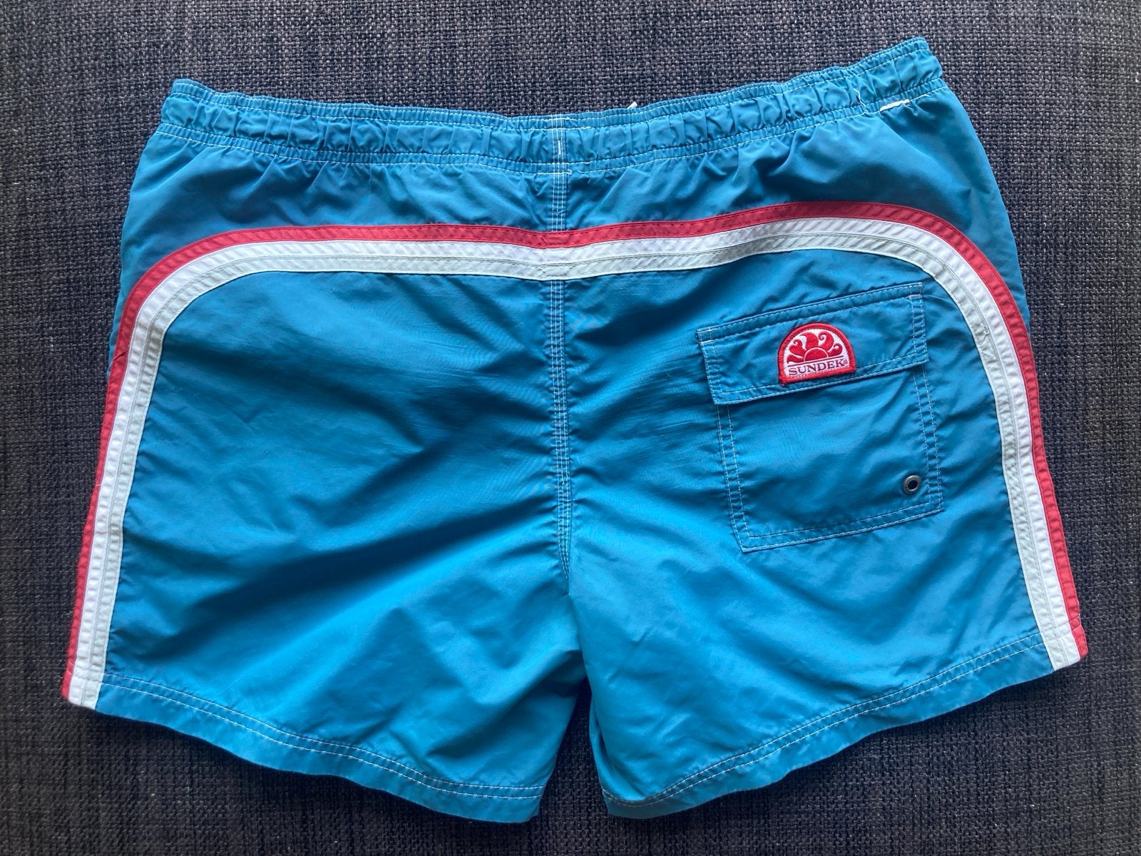 Sundek Zwembroek XL - Blauwgroen met strepen, Ophalen of Verzenden, Maat 56/58 (XL), Blauw