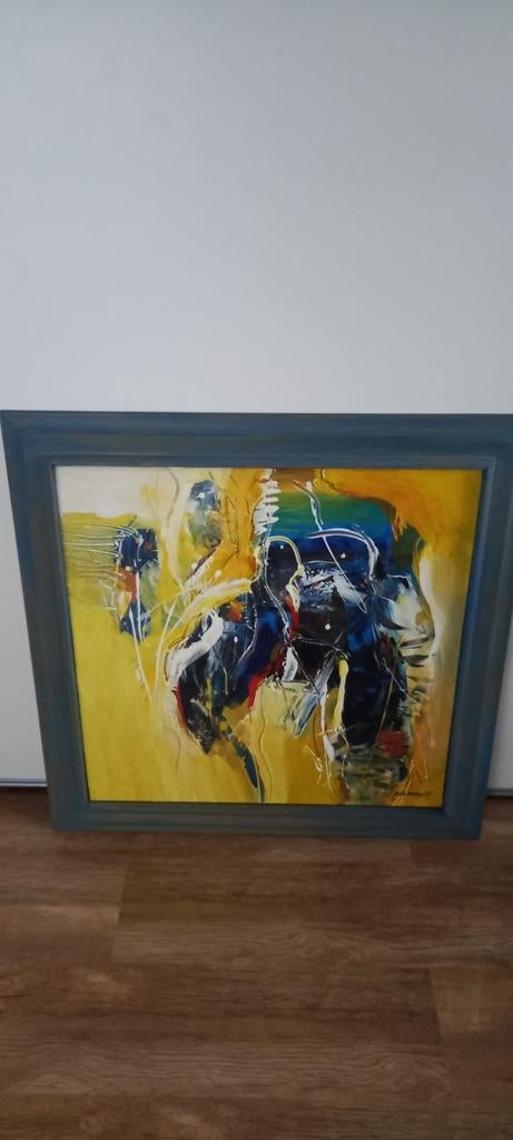 Abstract Schilderij Peter Meijer - Levendige Kleuren, Antiek en Kunst, Kunst | Schilderijen | Abstract, Ophalen of Verzenden