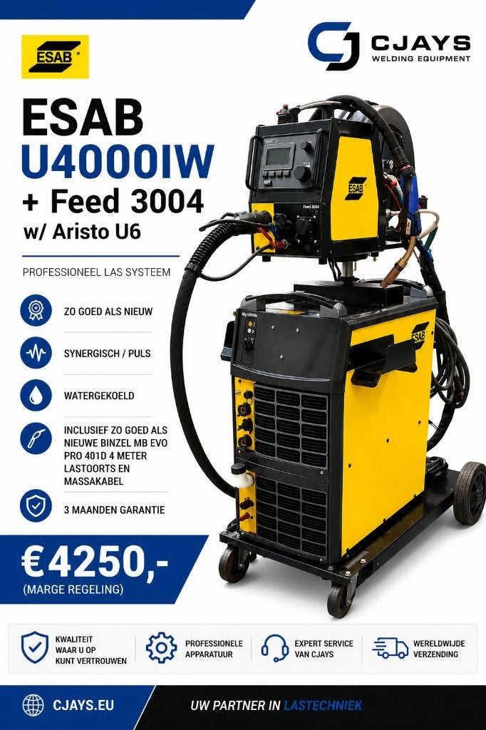Pulse MIG/MAG Esab Mig U4000iw Watergekoeld + Garantie, ESAB AB, Lindholmsallén 9SE-417 55 Göteborg, Zweden, Info@esab.sw, Ophalen of Verzenden