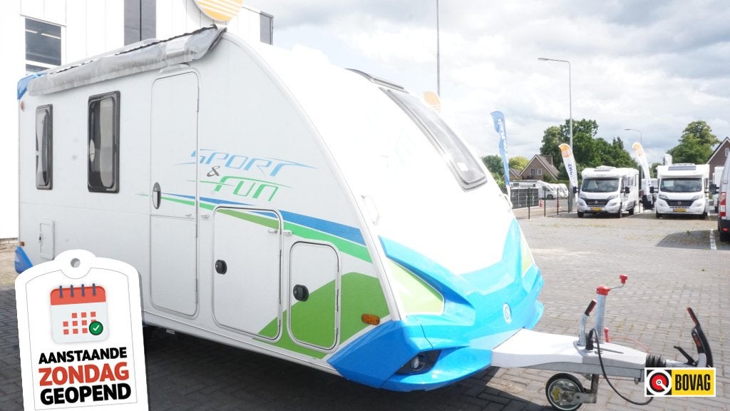Knaus Sport en Fun 480 QL MOVER, HERZOG LUIFEL, Caravans en Kamperen, Dwarsbed, Bedrijf, Tot en met 3, Luifel