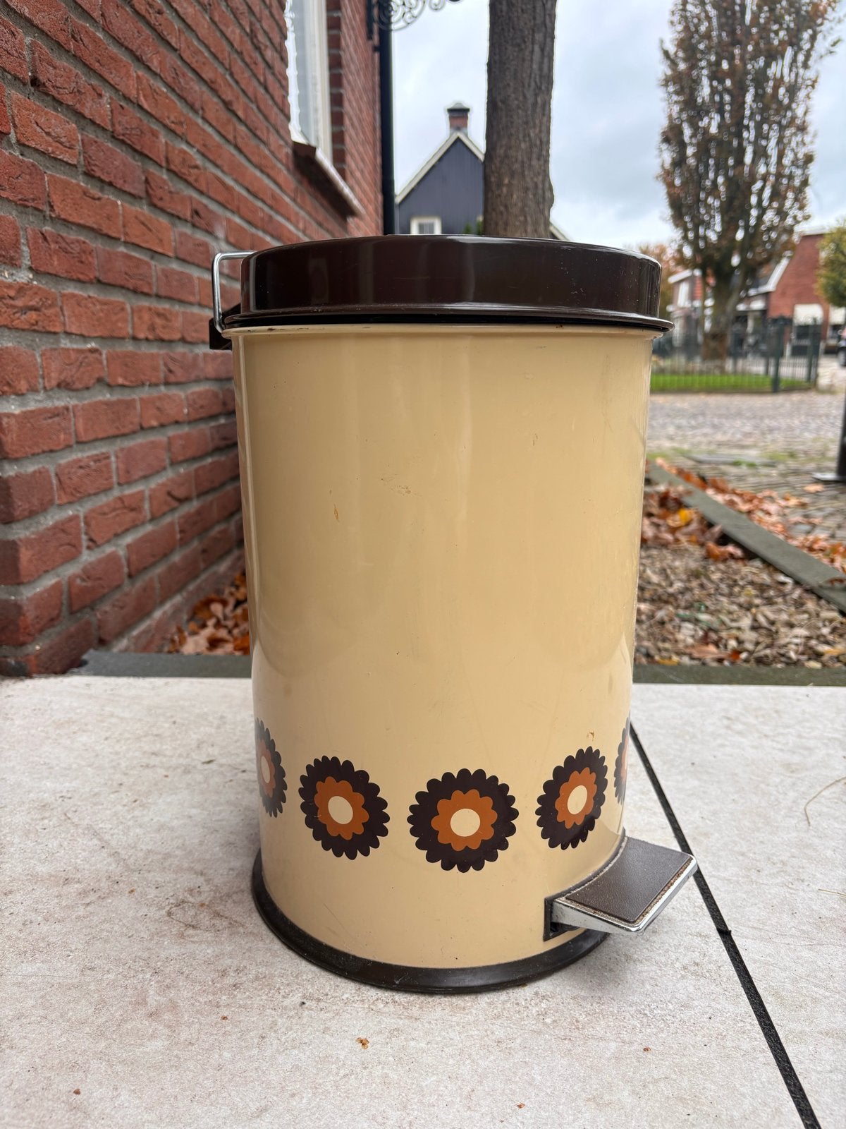 Vintage pedaalemmer, Ophalen, Vintage, Gebruikt, Beige