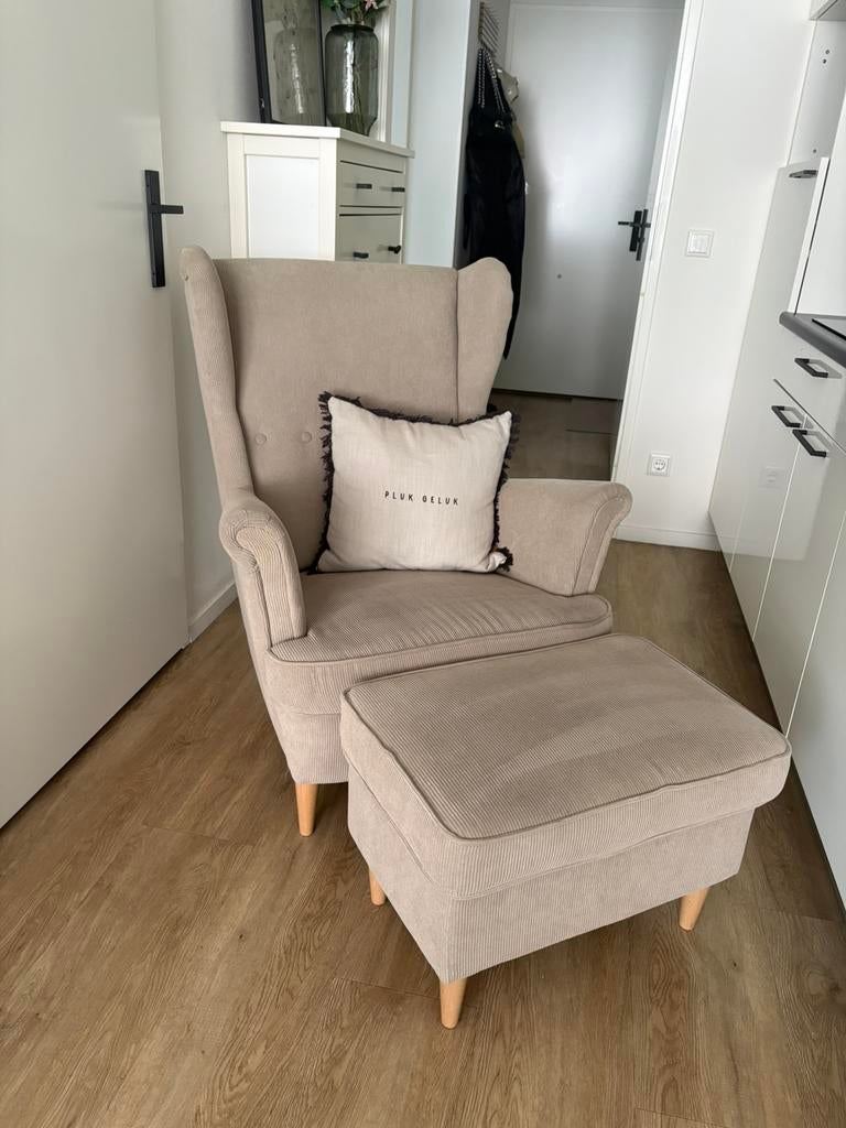 Strandmon Oorfauteuil, Kelinge Beige, Ophalen, 75 tot 100 cm, Zo goed als nieuw, 75 tot 100 cm