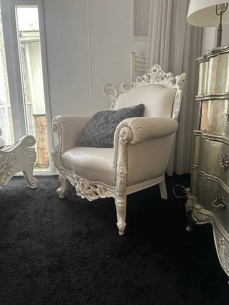 Brocante Stoel Wit Past bij Bed (zie overige advertenties), Ophalen, Gebruikt, Wit, Info@dealplein.nl