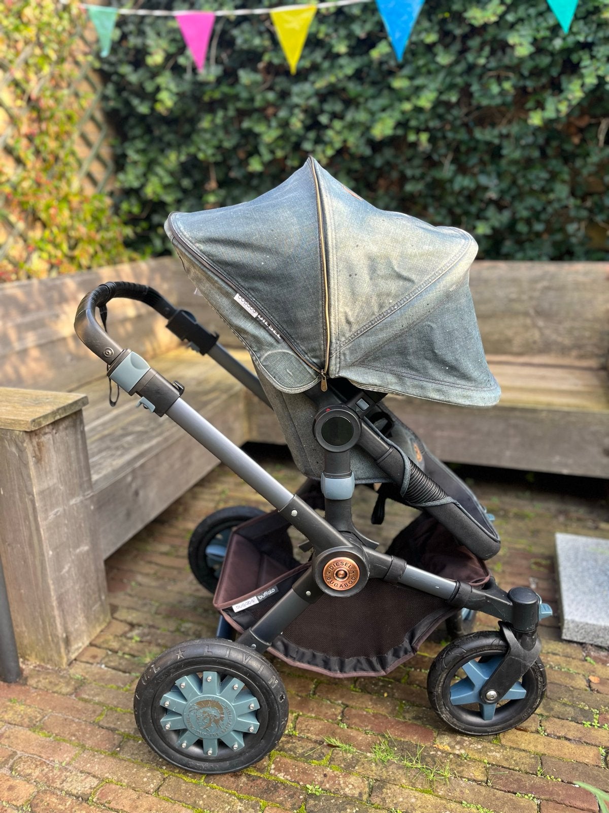 Bugaboo Buffalo Diesel limited edition kinderwagen en buggy, Ophalen, Gebruikt, Bugaboo, Verstelbare duwstang