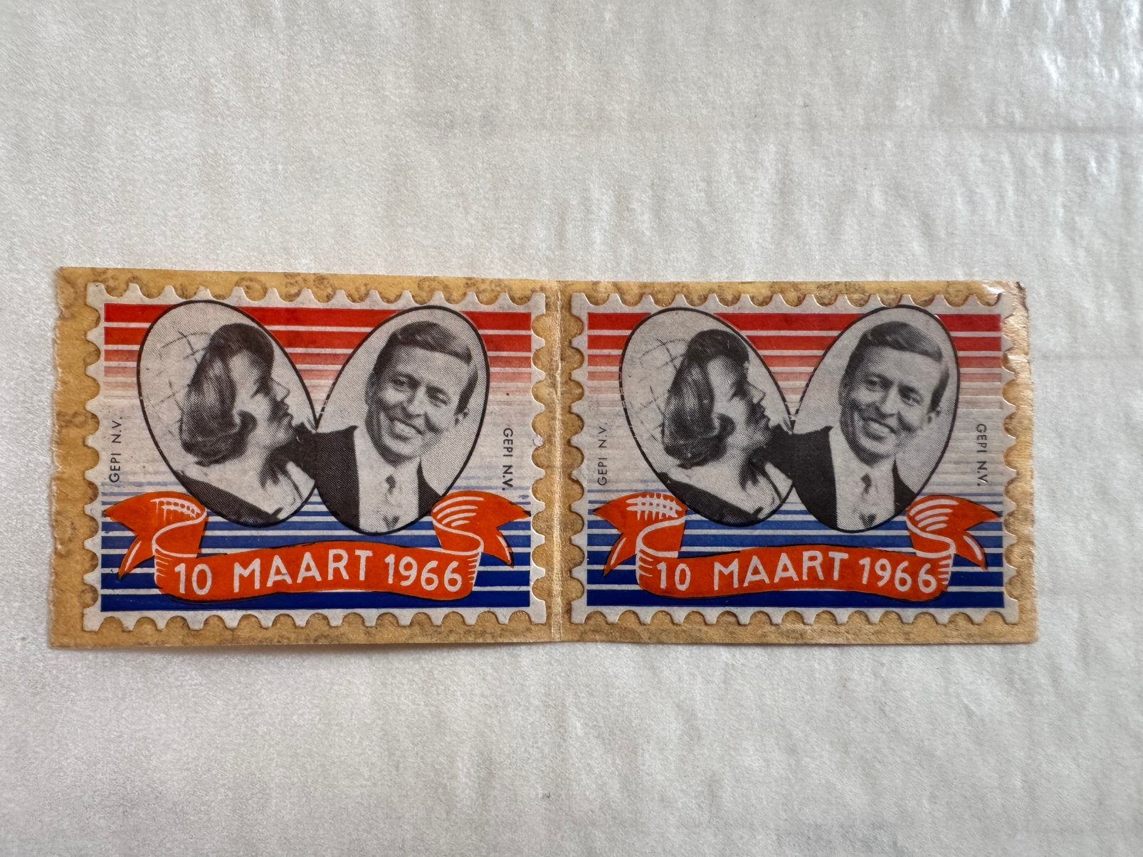 Herdenkingszegels huwelijk Bestrix en Claus 10 maart 1966, Postzegels en Munten, Postzegels | Nederland, Ophalen of Verzenden