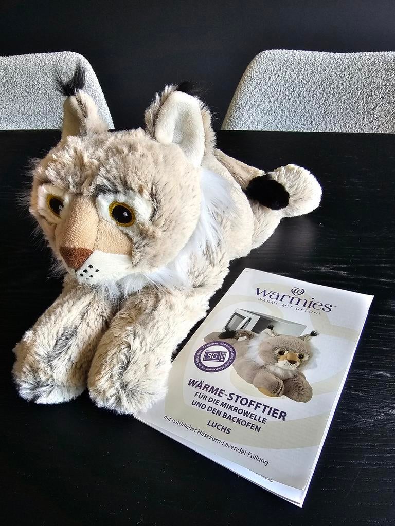 Warmies Lynx warmte knuffel, Overige typen, Ophalen of Verzenden, Zo goed als nieuw, Middelgroot (20 tot 80 cm)
