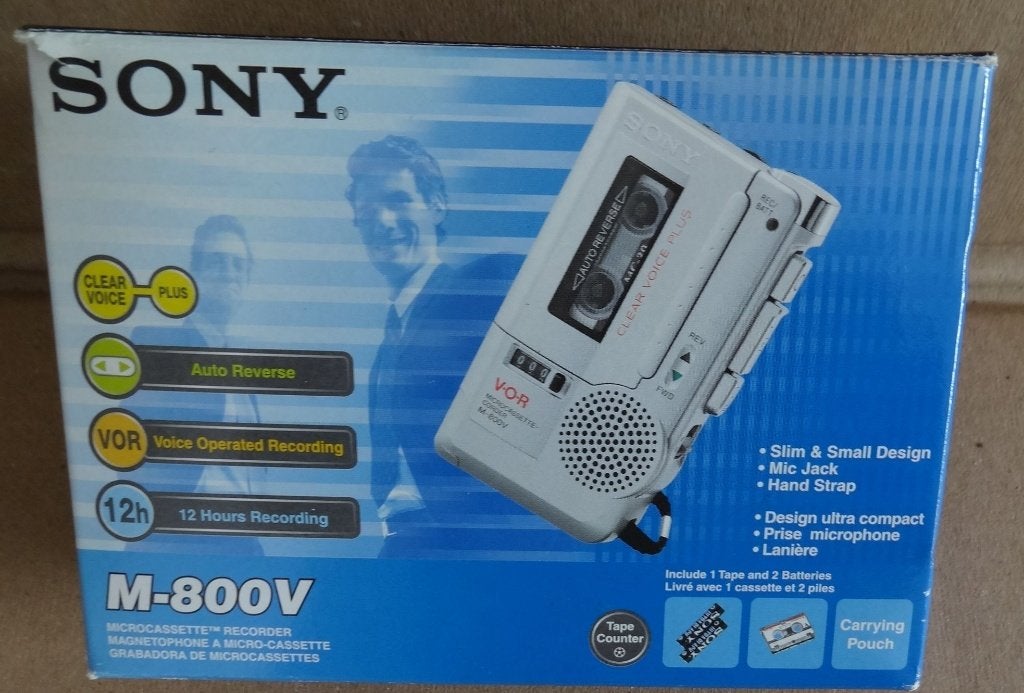 SONY voice recorder type M-800V met mini cassette (nw), Ophalen of Verzenden, Zo goed als nieuw