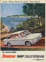Sunbeam Imp Californian, Rapier, Alpine brochure/auto folder, Ophalen of Verzenden, Overige merken